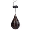 Hanging Solar Light Bronze Iron Metal Hollow Pattern Outdoor Lawn