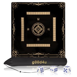 g00d4u Mahjong mat for Table, Anti Slip and Noise Reduction Table Cover with 3 Dice & Carrying Bag for Mahjong Poker Card Games Dominoes Board Games