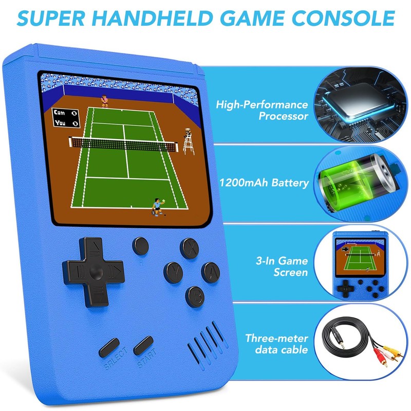 PTEROMYS Retro Handheld Game Console with 500 Classic FC Games