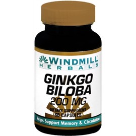 Windmill Herbals Ginkgo Biloba 200 mg Capsules 60 Capsules (Pack of 2)
