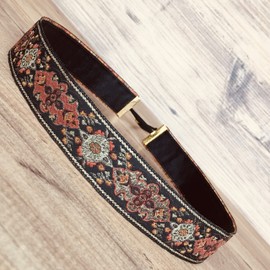 Hat band, Cowboy hat Accessories, Adjustable Fedora Hatband, Unisex Western Hat Jewelry, Cowgirl Hat band, Hatband for women (Dark Orange, Black, Gold)