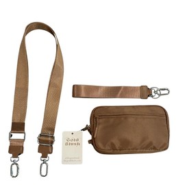 Gold Blush DualMode 2 in 1 Wallet – Nylon Wristlet & Crossbody Bag for Women, Fits Most Smartphones, Stylish & Versatile wallets purse:_Brown Checkered