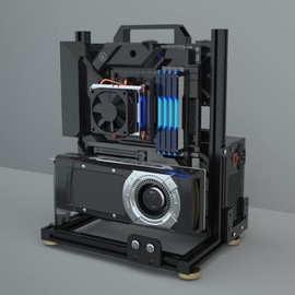 PC Creative Assembly Frame Test Bench，Open Air Frame Case, DIY Computer Motherboard Case Rack, ITX ATX MATX/EATX Open Aluminum Frame Chassis (MATX)