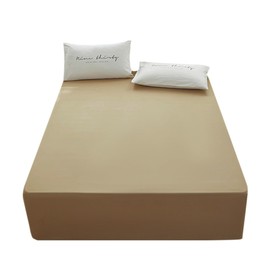 Bedding King Size Fitted Sheet Only-King Size Deep Pocket Bottom Fitted Sheet Fits 15inches Bed Matress Sheet Soft and Microfiber Easy Care-Camel