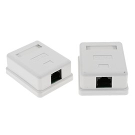 zalati Junction Box 2pcs Cat6 RJ45 Keystone Jack Surface Mount Box 1-Port Comes Screws Compatible with Cat6/Cat5e/Cat5 UTP Stranded Network Cables