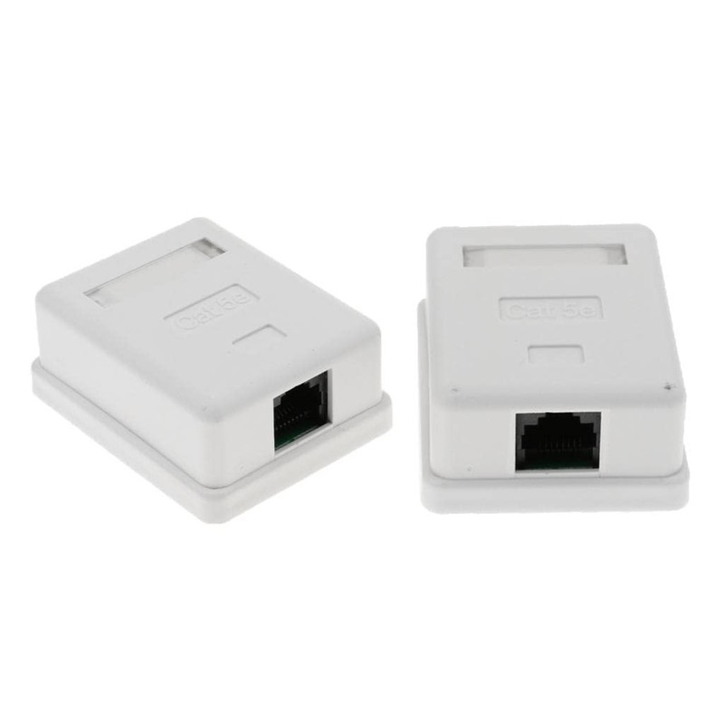 zalati Junction Box 2pcs Cat6 RJ45 Keystone Jack Surface Mount