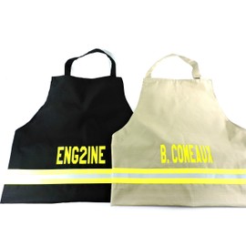 Firefighter Apron, Chef Cooking Apron, BBQ Apron, Regular or Large Apron, Option to Personalize, Bunker Gear Look