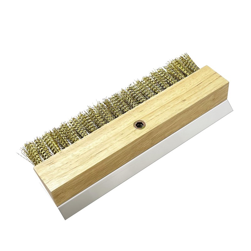 Wood Brush Head with Steel Scraper 9.6 Inch Pizza Oven