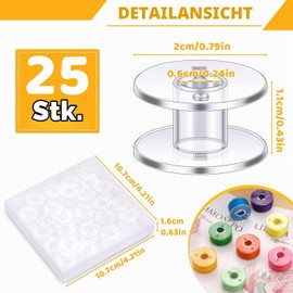 Sewing Machine Bobbins - 25 Pieces Plastic Bobbins - Sewing Machine Bobbins Sewing Machine Plastic for Common / Spool Sewing Machine, Transparent Sewing Machine Bobbins Sewing Machine Bobbins Plastic
