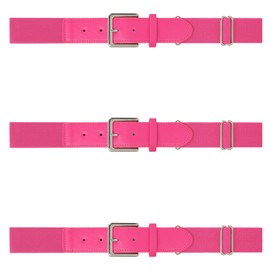 WERFORU 3 Pack Rose Red Baseball Softball Uniform Belts for Adult and Youth,Adjustable Elastic Belt For Boys And Girls