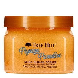 TREE HUT, Papaya Paradise Shea Sugar Scrub, Exfoliante Corporal de Azúcar y Karité, Aceites Esenciales Nutritivos, 510 G                              