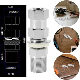 1 Piece Heavy Duty CB Radio Antenna Mount Adapter with SO-239 UHF Connector, Nickel-Plated Copper Stud Mount for PL-259, Fits 1/2" Holes - Truck & Ham Radio Accessory, CB Antenna Hardware. (1)