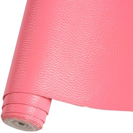 Rollo de hojas de piel sintética rosa de color sólido de 25 cm x 135 cm, muy adecuado para hacer manualidades, aretes de piel, lazos, costura (rosa)