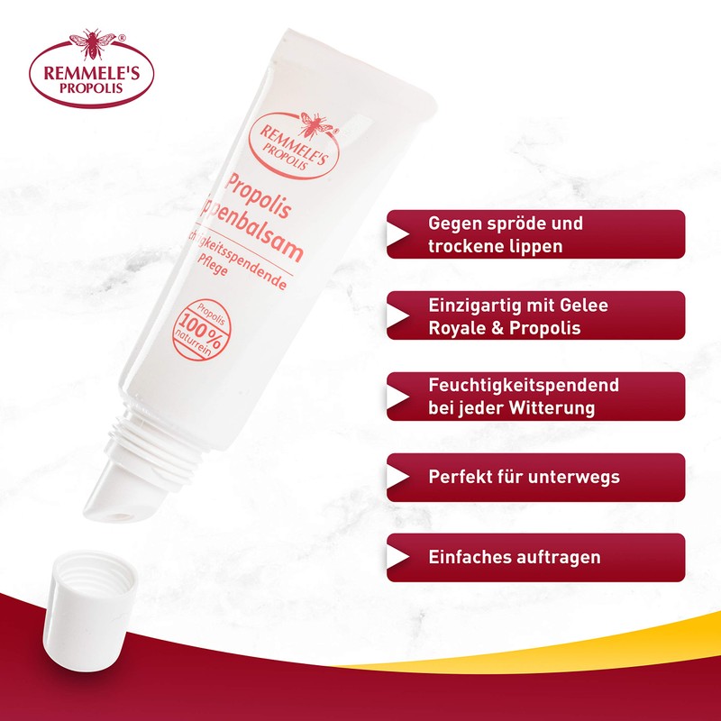 Remmele's Propolis Lip Balm 10 ml, Natural Lip Care for