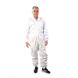 FOREST BEEKEEPING SUPPLY Premium Cotton Bee Suit with Fencing Veil | Suitable for Beginner and Commercial Beekeepers | Includes Metal Brass Zippers | Thumb Straps | Hive Tool Pockets–XL