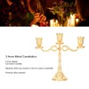 3 Arms Alloy Candelabra Vintage Style Elegant Candlestick Holder for
