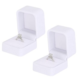 Cuicany Pack of 2 Velvet Ring Box, Velvet Ring Box, Velvet Jewellery Ring Box, Velvet Rings Earrings Case Pendant Boxes, Jewellery Case for Ring, Velvet Jewellery Box for Couples, Marriage Proposal,