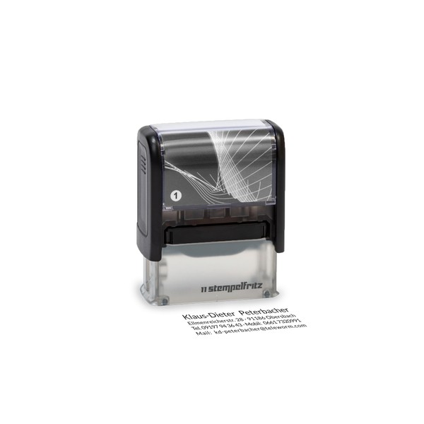 stempelfritz stempelfritz Personalisierter Adressstempel – Selbstfärbend, Abdruck 38x14 mm, bis