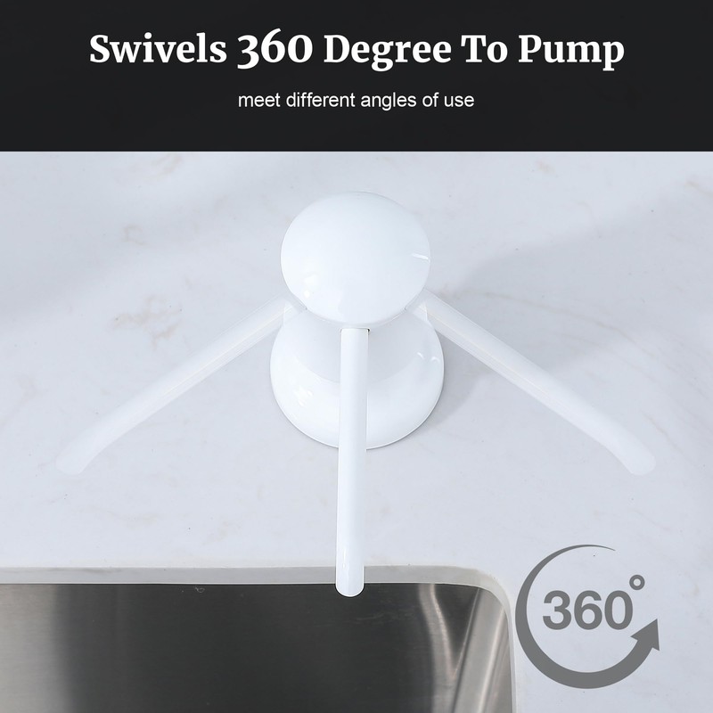 White Sink Soap Dispenser for Kitchen Sink (White), Built-in and