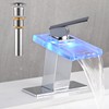 AVSIILE LED Bathroom Sink Faucet, Chrome Waterfall Single Hole Handle