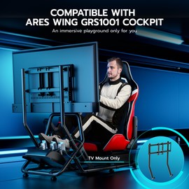 ARES WING TV Mount Designed for GRS1001 Racing Simulator Cockpit, Sim Racing Monitor Stand for Racing Games, Compatible with 32"-50" Monitors, Up to VESA 400x200, Black
