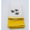 Lex's Linens Embroidered Waffle & Toweling 2 Pack Tea Towel