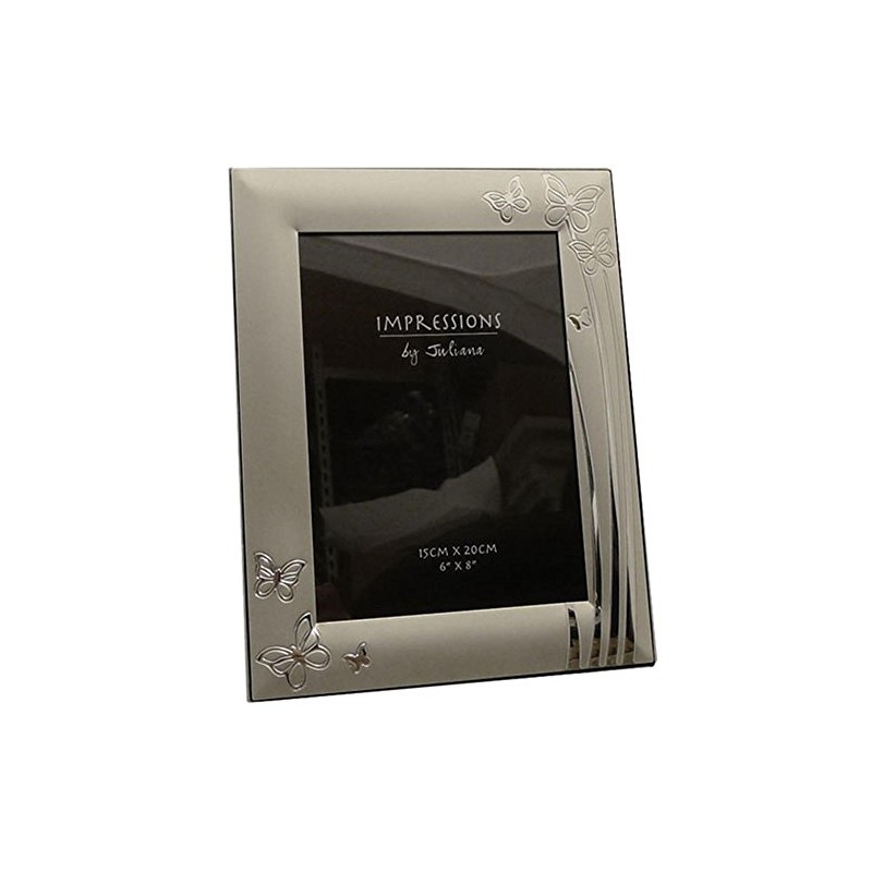 Two Tone Silver Plated Butterfly 7x5 Photo Frame
