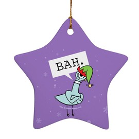 GRAPHICS & MORE Don't Let The Pigeon Drive The Sleigh Bah Star-Shaped Porcelain Holiday Christmas Tree Ornament - 3.1"