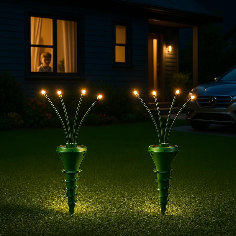Mole Repellent with Swaying Lights Solar Powered 2 Pack -