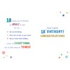 Piccadilly Greetings 18th Birthday Boy Milestone Birthday Card Age 18,