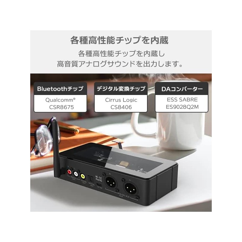 Bluetooth Receiver LDAC Compatible apt-X HD Low Latency USB DAC