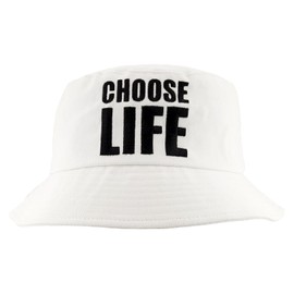 Choose Life Bucket Hat 80s White Pop Music Unisex