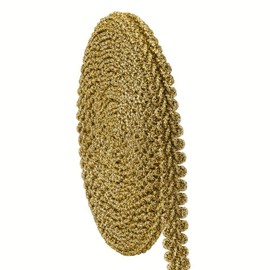 PH PandaHall 27.3 Yards Golden Braid Tirm for Sewing, 1/2 inch Fabric Gimp Braid Trim Ribbon Polyester Basic Fringe Trim for Upholstery Costume DIY Crafts Jewellery Making Curtain Decoration