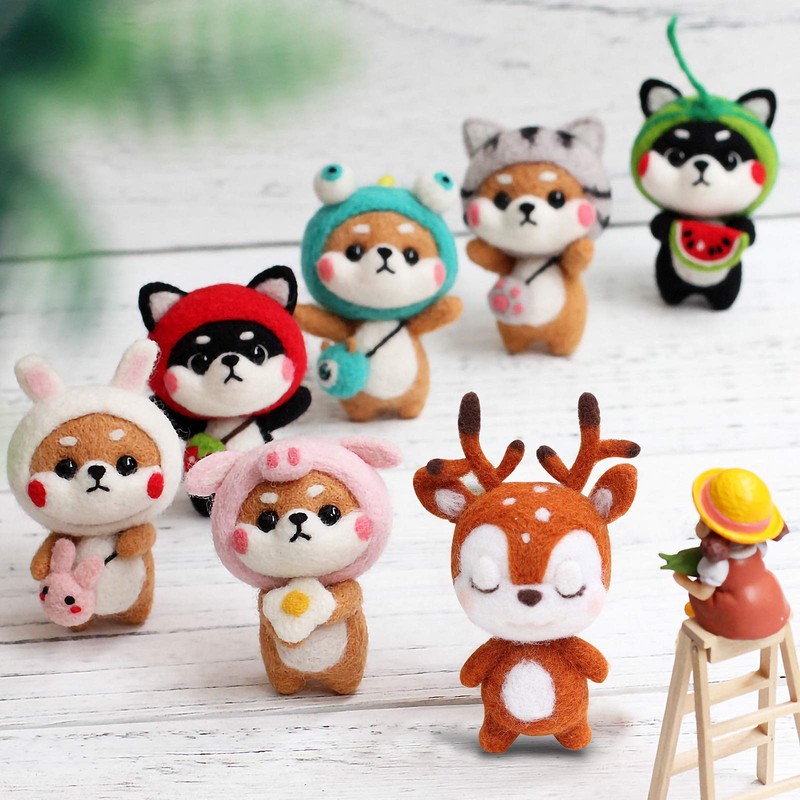 TopHomer Wool Felt Material Production Package DIY Cute Hand Spinning