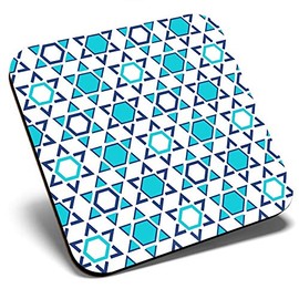Great Single Coaster Square - Star of David Pattern Jewish Israel Jew |Glossy Quality Coasters | Tabletop Protection for Any Table Type #46331