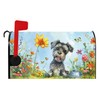 Baocicco Spring Schnauzer Mailbox Covers Cute Dog Flower Butterfly Grassland