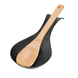 OGGI Stainless Steel Spoon Rest- Long Handle Holds Kitchen Utensils in Place, Great Spoon Rest for Counter, Stove Top, or Coffee Station; Kitchen Accessories, Utensil Rest, Black