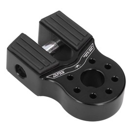 Flat Winch Shackle Mount 16000lb Load with Rubber Side Guard Aluminum Alloy for Universal UTV SUV (Black)