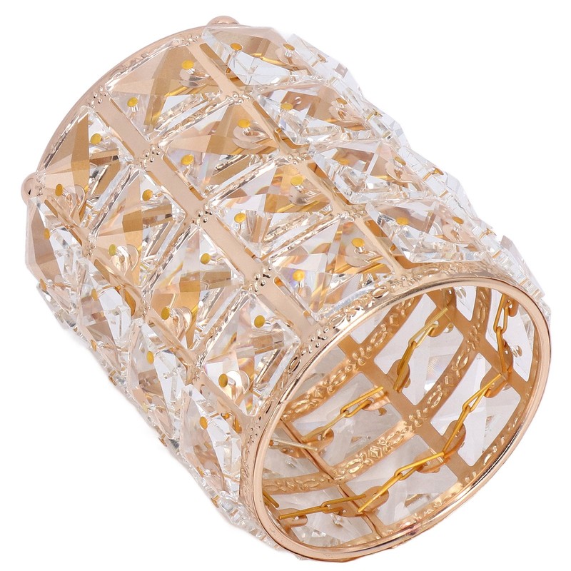 Crystal Makeup Brush Holder European Style Rounded Crystal Glass Cosmetic