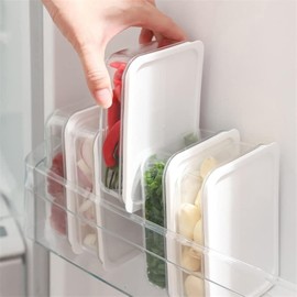 Refrigerator Side Door Organizer Box 6 Pack,Kitchen Divider Organizer Onion Food Grade Fresh Box Storage Box Fresh-Keeping Box for Fridge, Counter, Cabinet Kitchen Organization Food Storage