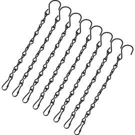 8 Pack 9.5 Inches Hanging Chains for Bird Feeders, Billboards, Chalkboards, Planters and Decorative Ornaments (Black)