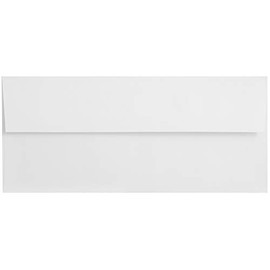 JAM PAPER #10 Business Strathmore Envelopes - 4 1/8 x 9 1/2 - Bright White Wove - Bulk 250/Box