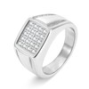 ZXSPGSS Silver Men's Ring, Stainless Steel with Cubic Zirconia, Size