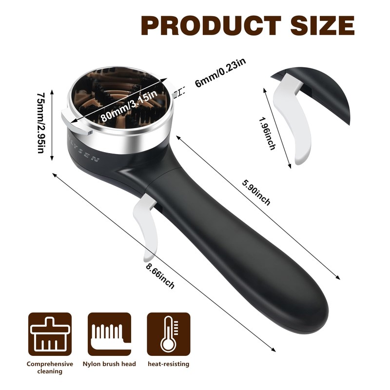 Espresso Coffee Machine Cleaning Brush, 360° Cleaning Push-Up Coffee Maker