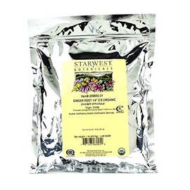 Starwest Botanicals Organic Ginger Root 1/4" Cut and Sifted, 1 Pound