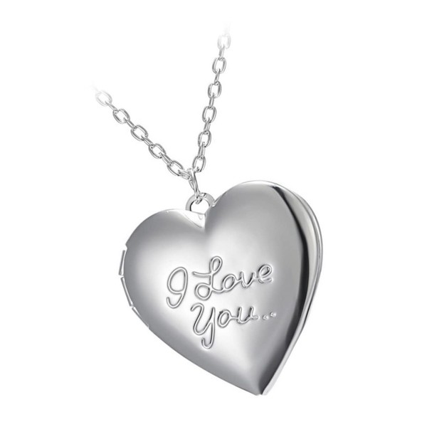 SAFIGLE Jewelry Heart Necklaces Heart Pendant Necklace with Picture inside