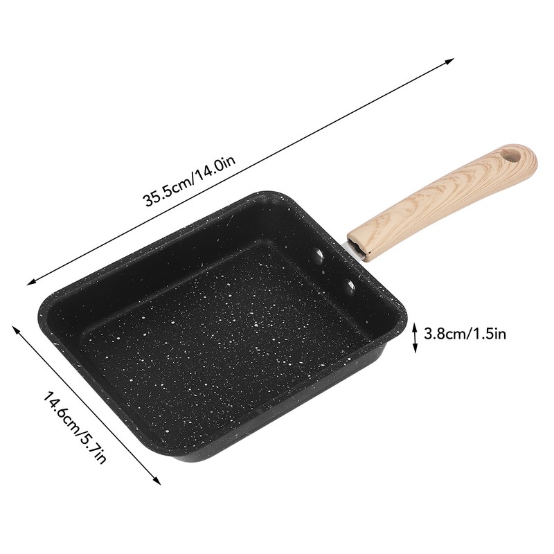Frying Pan Iron Non Stick Coating Square Thick Multifunction Japanese