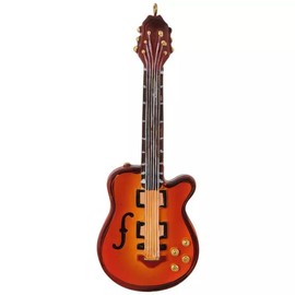 Orange Guitar Resin Christmas Tree Ornament