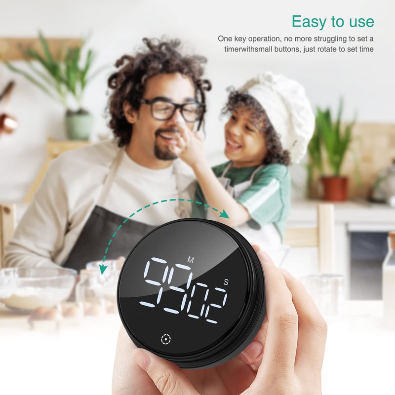 ORIA Home Kitchen Timer, 3 Inch Large LED Digital Timer,