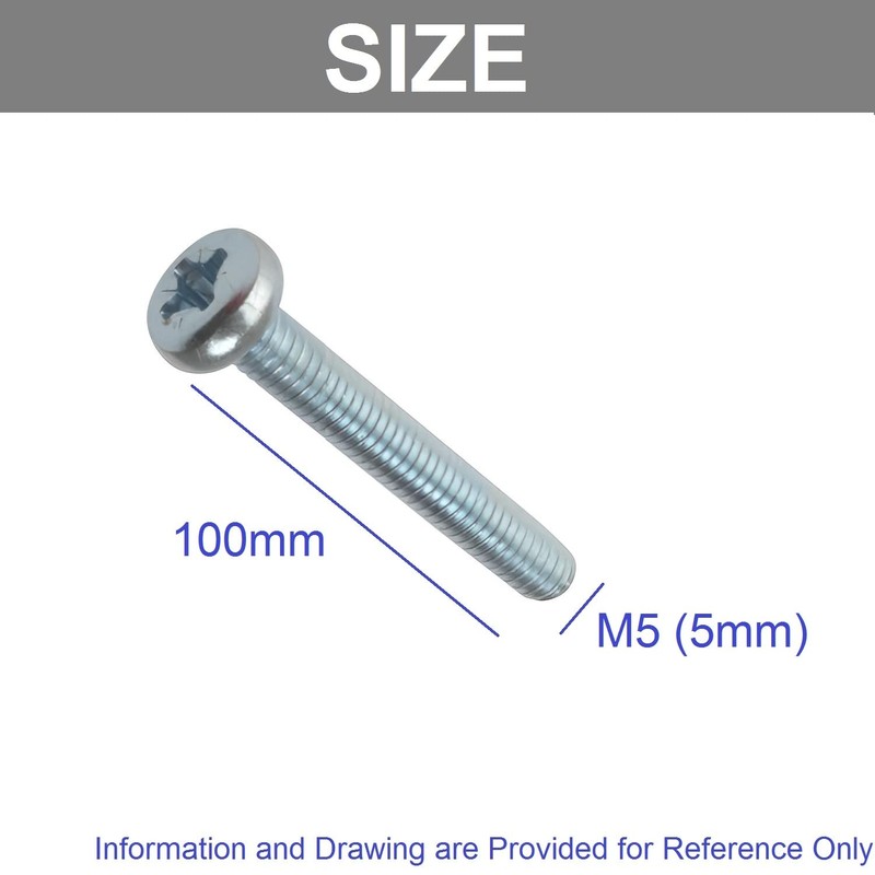 TERF® M5 X 100mm Pozi Pan Machine Screws M5 (5mm)